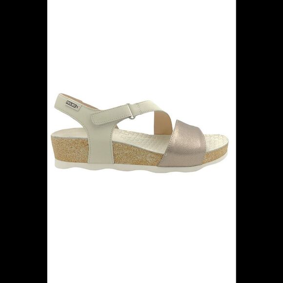 Pikolinos Shoes - Pikolinos Leather Ankle Strap Sandals Mahon Stone - Medium
